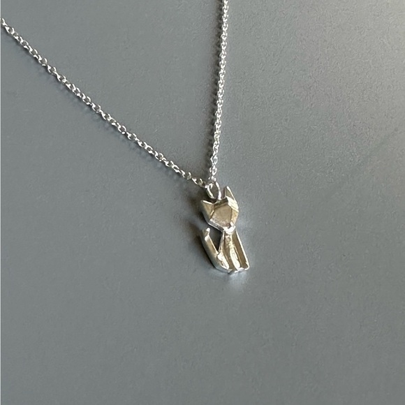 Sterling Silver Origami Fox Necklace - Picture 9 of 9